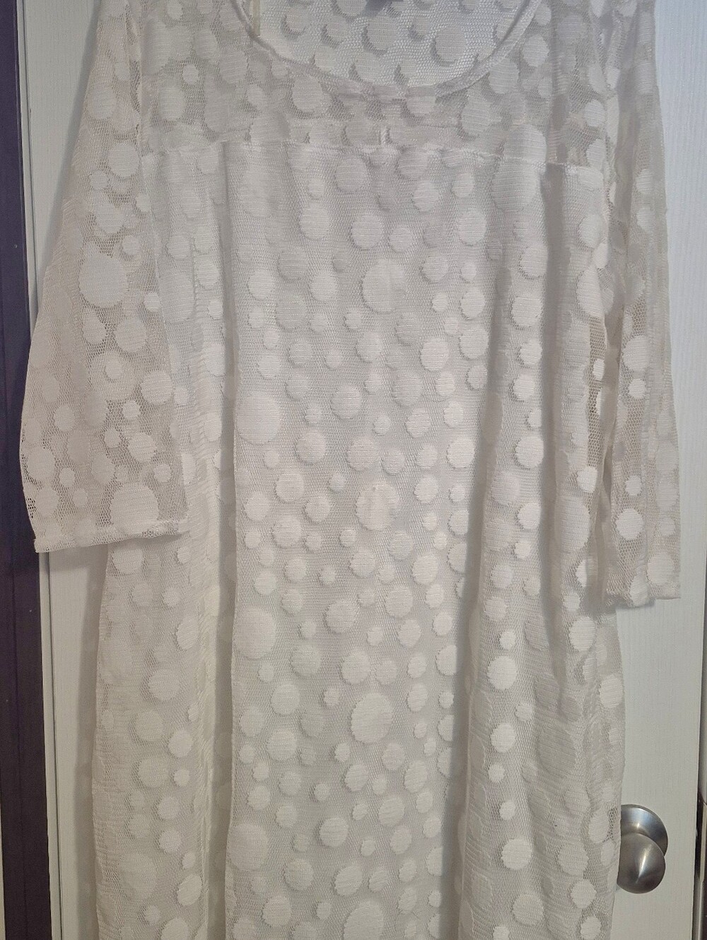 Avenue Cream Lace Overlay Dress